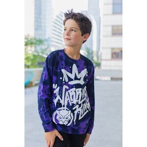 Boys Black Panther‎ T-Shirt Size Medium Long Sleeve Marvel Avengers